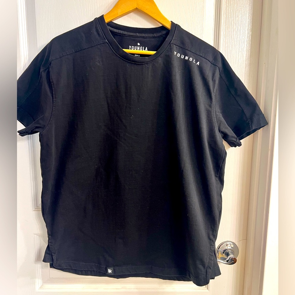 YoungLA Black 404 Offset Short Sleeve Tee